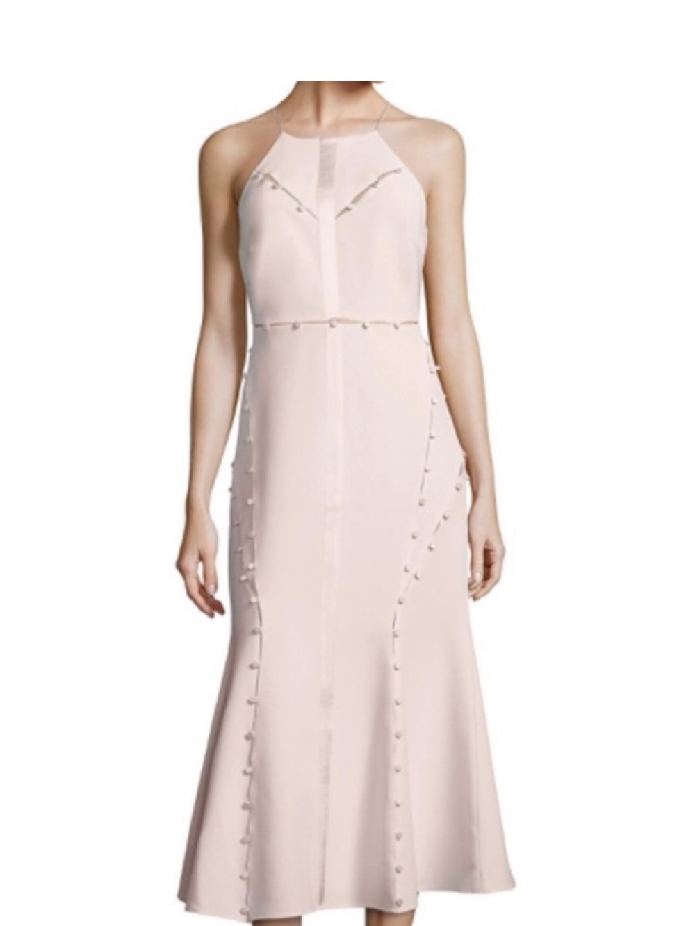 Light Pink Halter Midi Dress - Brand: cinq a sept